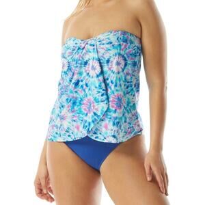 Coco Reef Clarity Bandeau Tankini Top 14 38D Tie Dye NWT